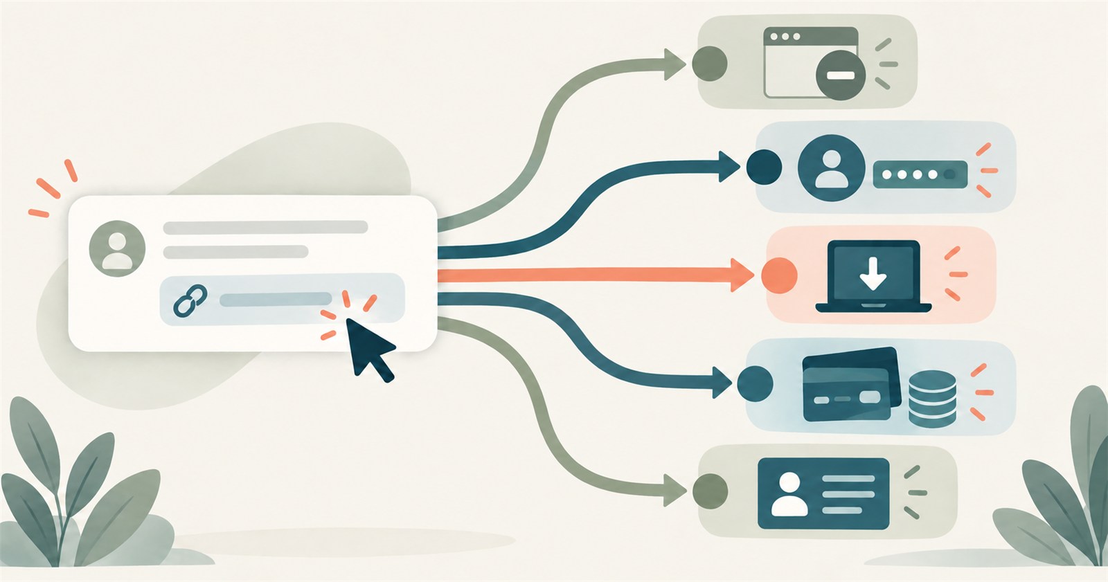 Clicked a Suspicious Link? Choose the Next Step by What Happened 1 A suspicious link branching to account, device, payment and identity recovery paths